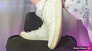 THE POWER OF SNEAKERS - Foot bizarre, Trampling, Slave, Strapon, Epic cums on!