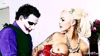 The Joker Porn Parody Group Sex with four perfect Teenie Whores