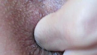 Extreme close up anal play and fingering asshole