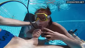 Polina Rucheyok gets slammed hard in her mouth underwater