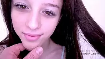 Super attractive 18 brunette gets pussyfucked at audition