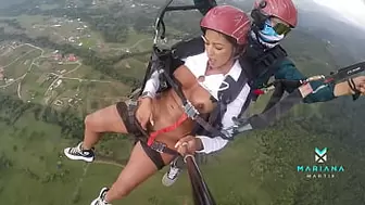 The number 1 dark actress from Colombia Mariana Martix goes paragliding masturbating naked