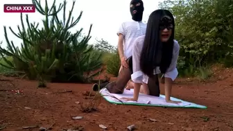 Home-made Masked Thai Lovers Fuck Outdoors