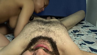 Extreme vagina eating and fingering getting the climax and missionary plowed until the cream-pie. Loud moaning