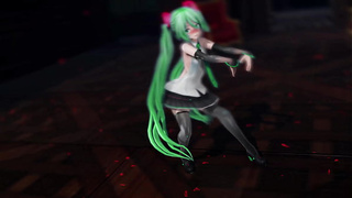 Miku Hatsune Undress Dance Anime Vagina Plug Toy Reversible Campaign Song MMD 3D Green Hair (CLIP)