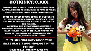 Fine princess Hotkinkyjo take balls in behind & anal prolapse in the forest
