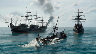two pirates poked sailors after the shipwreck