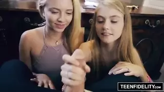 Two Teens Fucking Lucky Guy.