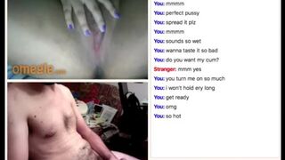 Perfect Omegle Wet Pussy Girl makes me Cum - with Sound