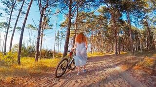 I Led my Bike Partner a Scenic Place to Fuck! Red-Head Strawberry Blonde Youngster PAWG Public Outdoor Cowgirl Sperm