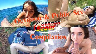 GERMAN SCOUT - OUTDOOR PUBLIC SEX AND JIZZ SHOT COMPILATIONS WITH TEENS AND MILF
