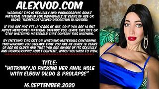 Hotkinkyjo fucking her anal hole with elbow dildo & prolapse