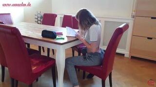 Fucking instead of Studying - Fine Student is Allowed to Blow Sperm